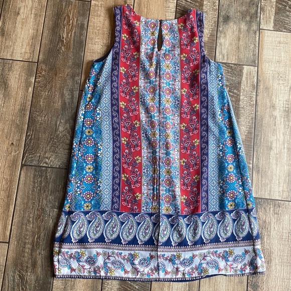 Luxology Embroidered Multicolor Sleeveless Mini Dress - Picture 2 of 13